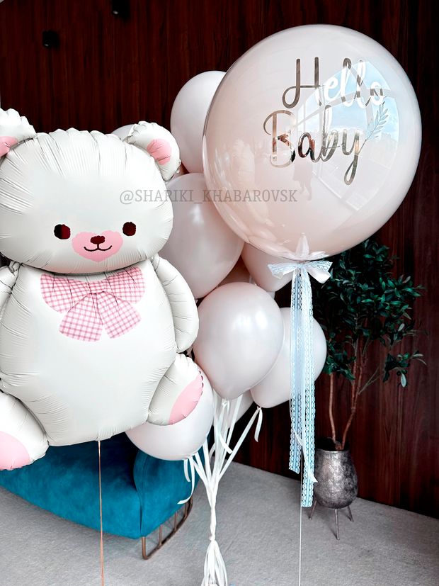 Воздушные шары на выписку для девочки №8098