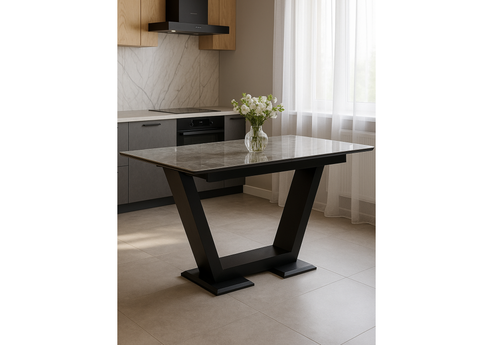 Керамический стол Woodville Иматра 140(180)х80х76 baolai, черный