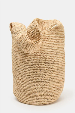 ZARA ПЛЕТЕНАЯ СУМКА С ПЛЕЧЕВЫМ РЕМНЕМ, СВЕТЛО-БЕЖЕВЫЙ