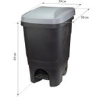 Бак 60л с педалью на колесах Серый