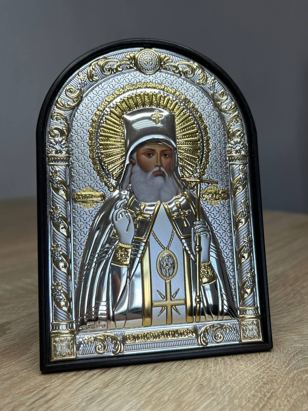 Лука, икона арочная, пластик 96х138