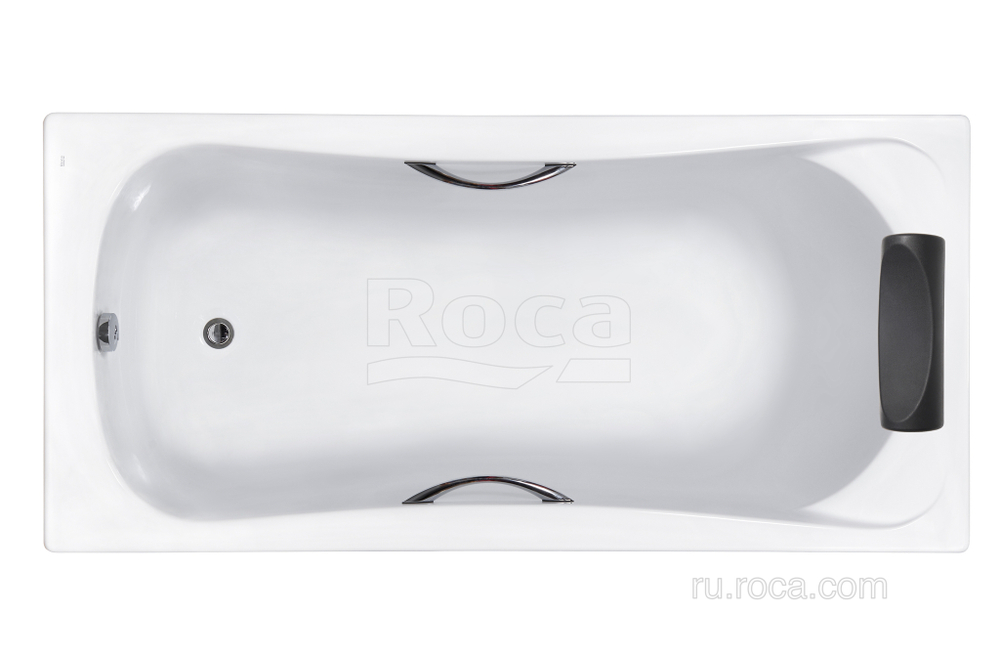 Акриловая ванна Roca BeCool 180x80 прямоугольная, с отверстиями для ручек, белая ZRU9302782