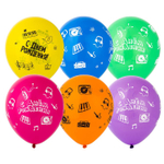 Шар латексный 30см С ДР! Ноты (Ассорти)