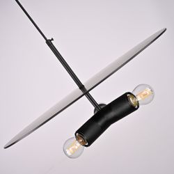 Люстра Rh Utilitaire Disk Triple Pendant Black By Imperiumloft