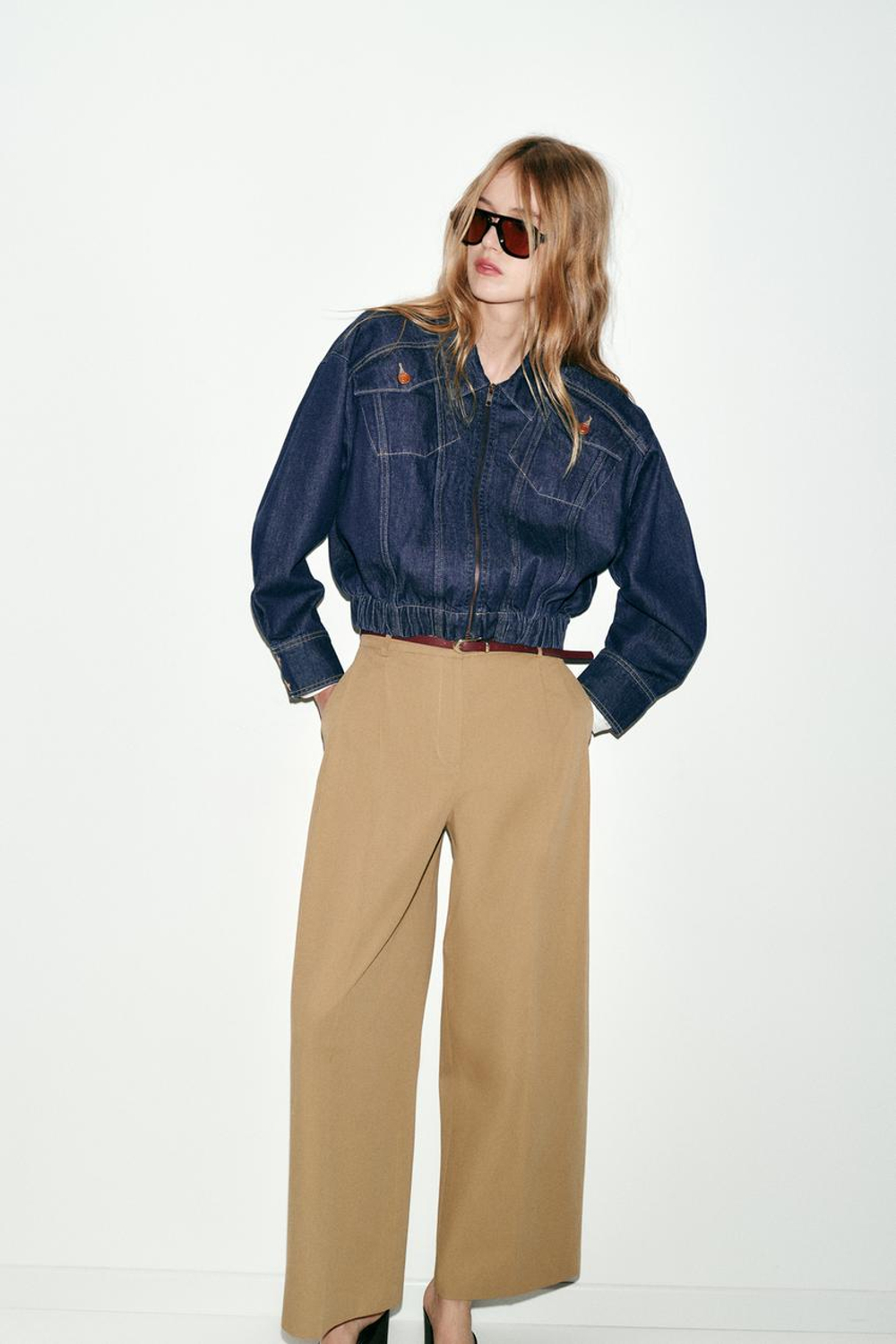 ZARA ДЖИНСОВЫЙ БОМБЕР Z1975, СИНИЙ