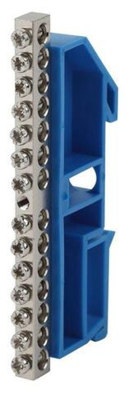 Шина N "ноль" на DIN-изол. ШНИ-6х9-14 никелированная Д син. NO-222-88-1 ЭРА Б0044137