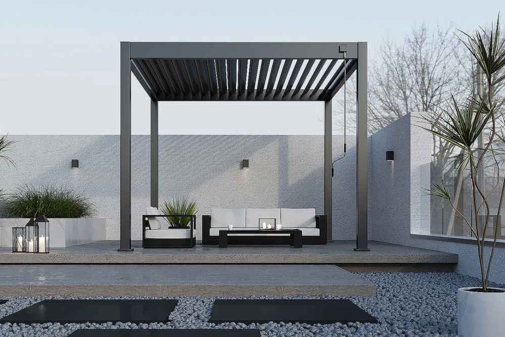 Пергола биоклиматическая Cronon Luna 3х3 м, антрацит