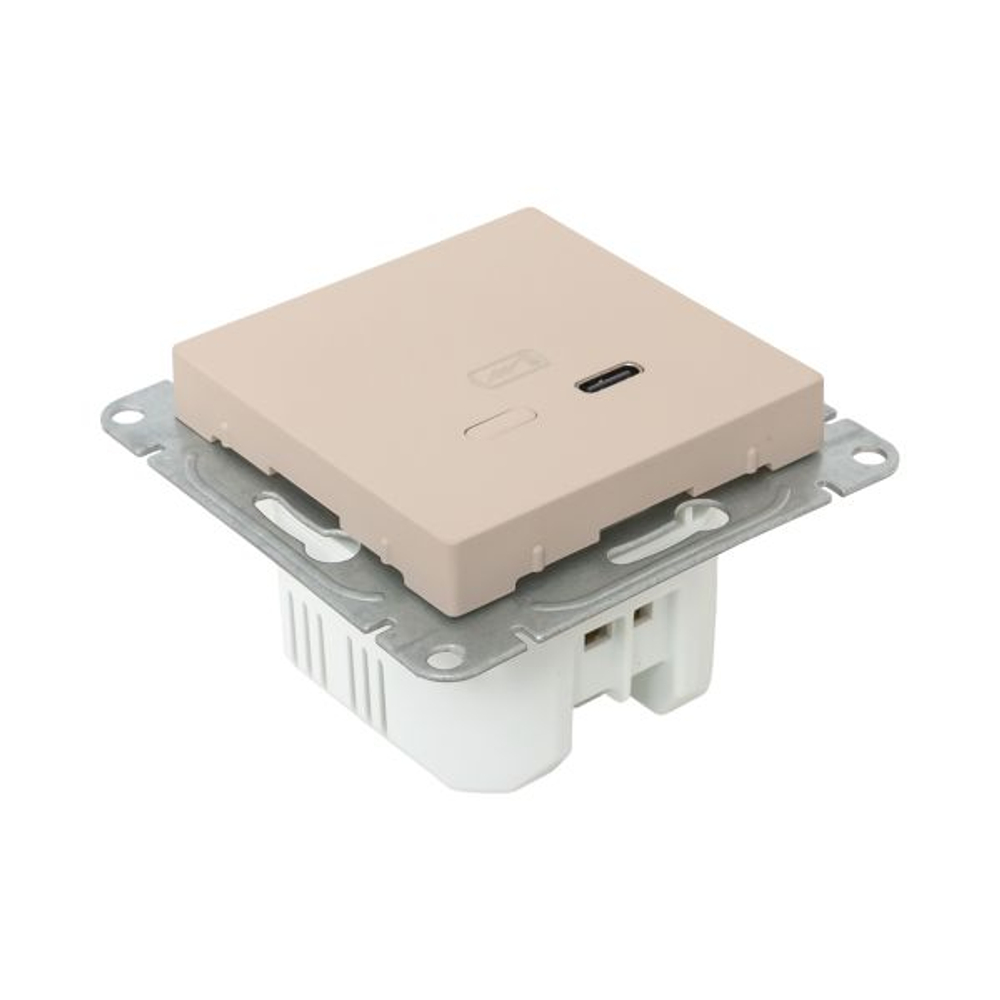 Механизм розетки USB-С, быстрая, кремовый Эпика EKF