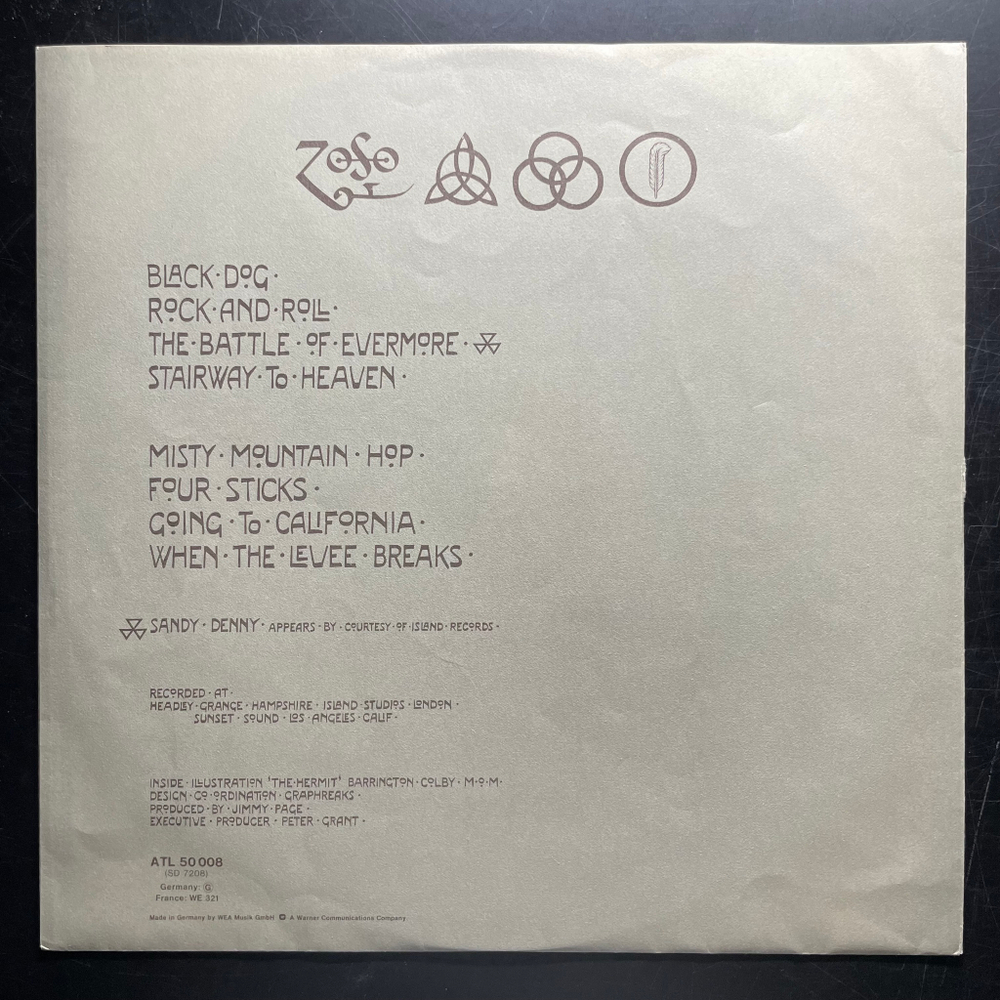 Виниловая пластинка Led Zeppelin - IV LP