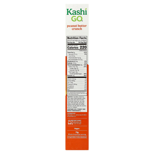 Kashi, GO®, хлопья с протеином и клетчаткой, хрустящая арахисовая паста, 479 г (16,9 унции)