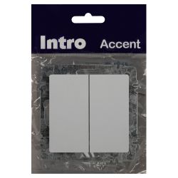 Переключатель Intro Accent 6-107-01 двойной, 10А-250В, IP20, СУ, AL/CU, белый | 