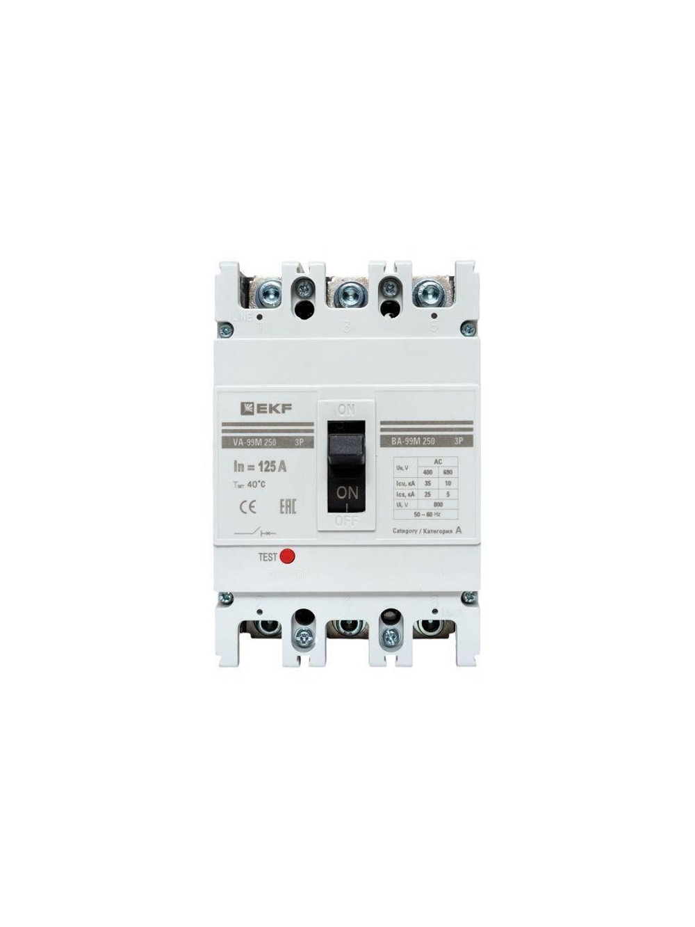 Выключатель автоматический 3п 250/125А 35кА ВА-99М PROxima EKF mccb99-250-125m
