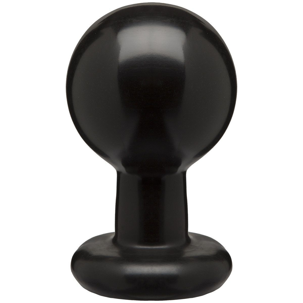 Круглая черная анальная пробка Classic Round Butt Plugs Large - 12,1 см. (Цвет: черный)