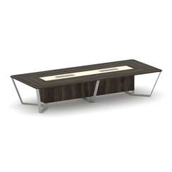 Steel Meet Стол переговорный прямоугольный KMK-PR.B.SP-14 Дуб Мали/Ваниль Глянец/Металл Серый 4000*1