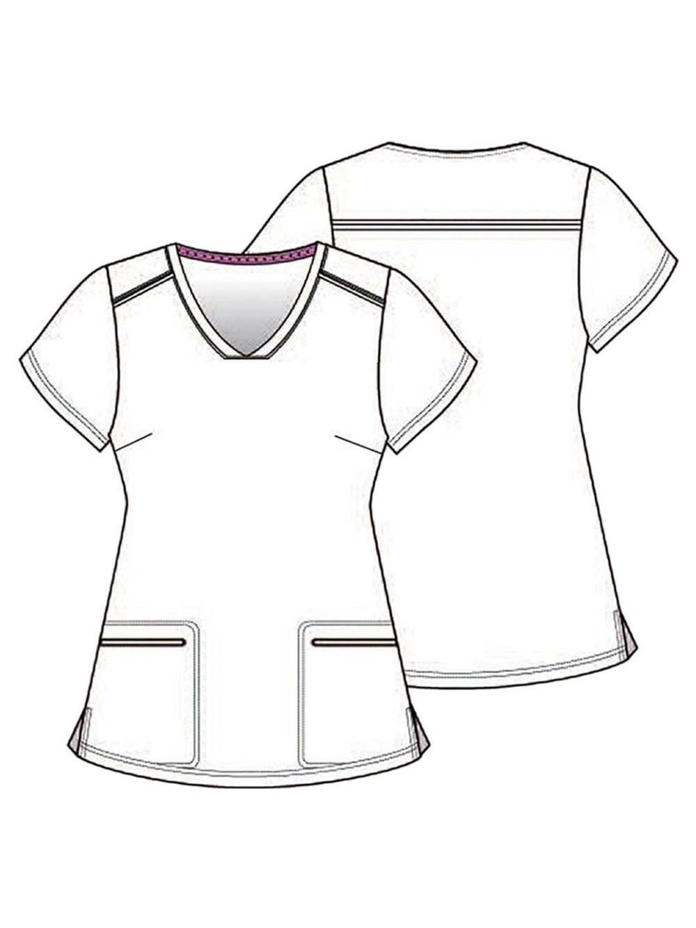 Топ медицинский женский HeartSoul HS638, черный, принт с единорогом, M