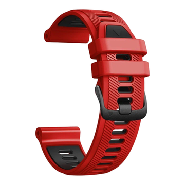 Ремешок силиконовый для Garmin Forerunner 970 / 965 / 955 / 745 (Красный Черный)