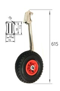 Транцевые колеса быстросъемные для лодок с НДНД (нержавейка) с сумкой
