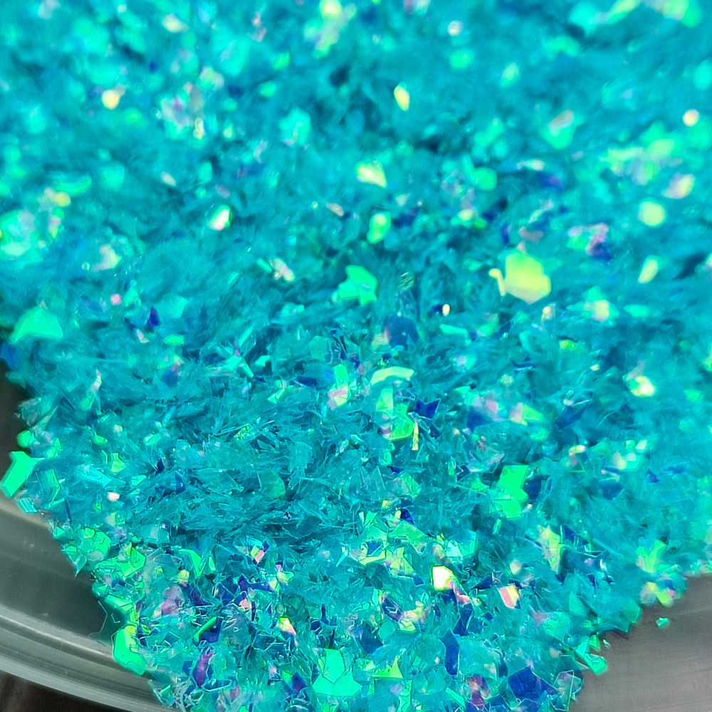 Хлопья Голубые перламутровые для дизайна ногтей, маникюра, бодиарта, макияжа...