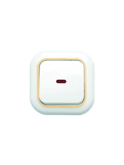 Выключатель 1-кл. СП Валентина 10А IP20 С16-068 с индикацией бел./зол. Кунцево 7646