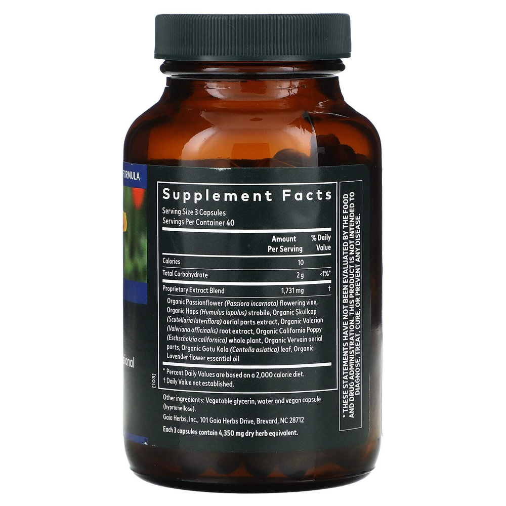 Gaia Herbs, Sound Sleep, средство для здорового сна, 120 веганских капсул Phyto-Cap с жидкостью