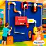 Интерактивная игровая стена «Энергия механизмов», 2,44×0,5×2,44 м