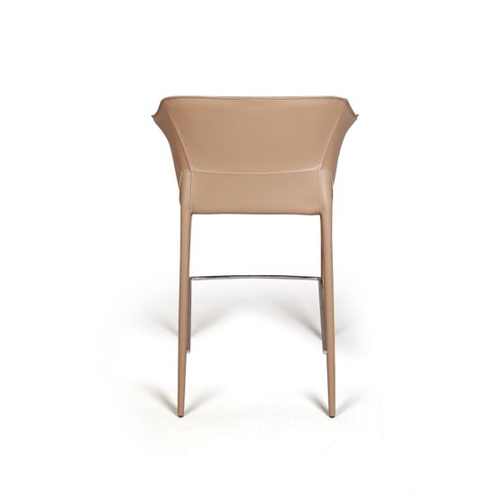 Стул полубарный GIO, кожа хаки-тауп