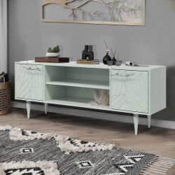 Тумба под ТВ Арт Колор leaves 155см Классик Сильвер Серый дым