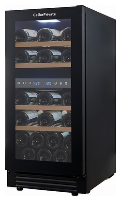 Винный шкаф Cellar Private CP027-2TBH черная дверь со скрытой рукояткой