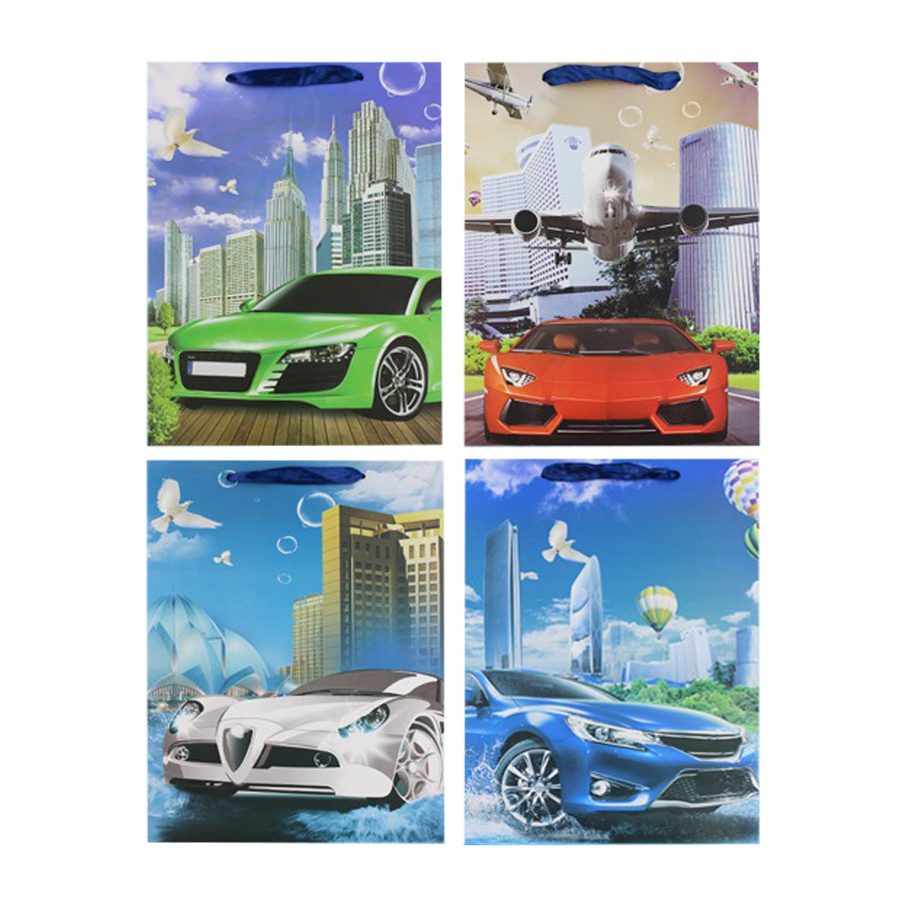 Подарочный пакет Basir, серия "Машины", 32*44*11 см, ассорти