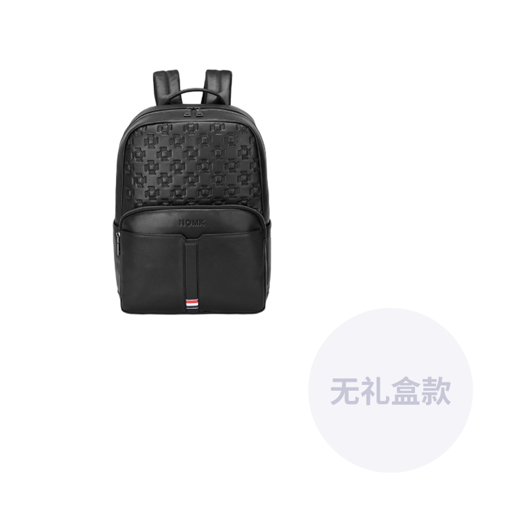 NOMK Cow Leather Backpack Unisex Black