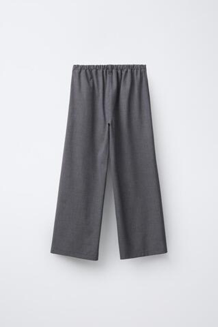 ZARA БРЮКИ В КЛЕТКУ СО ШНУРКОМ, ГРАНАТОВЫЙ