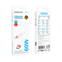 Кабель TypeC - TypeC BOROFONE BX110 60W (белый) 1м