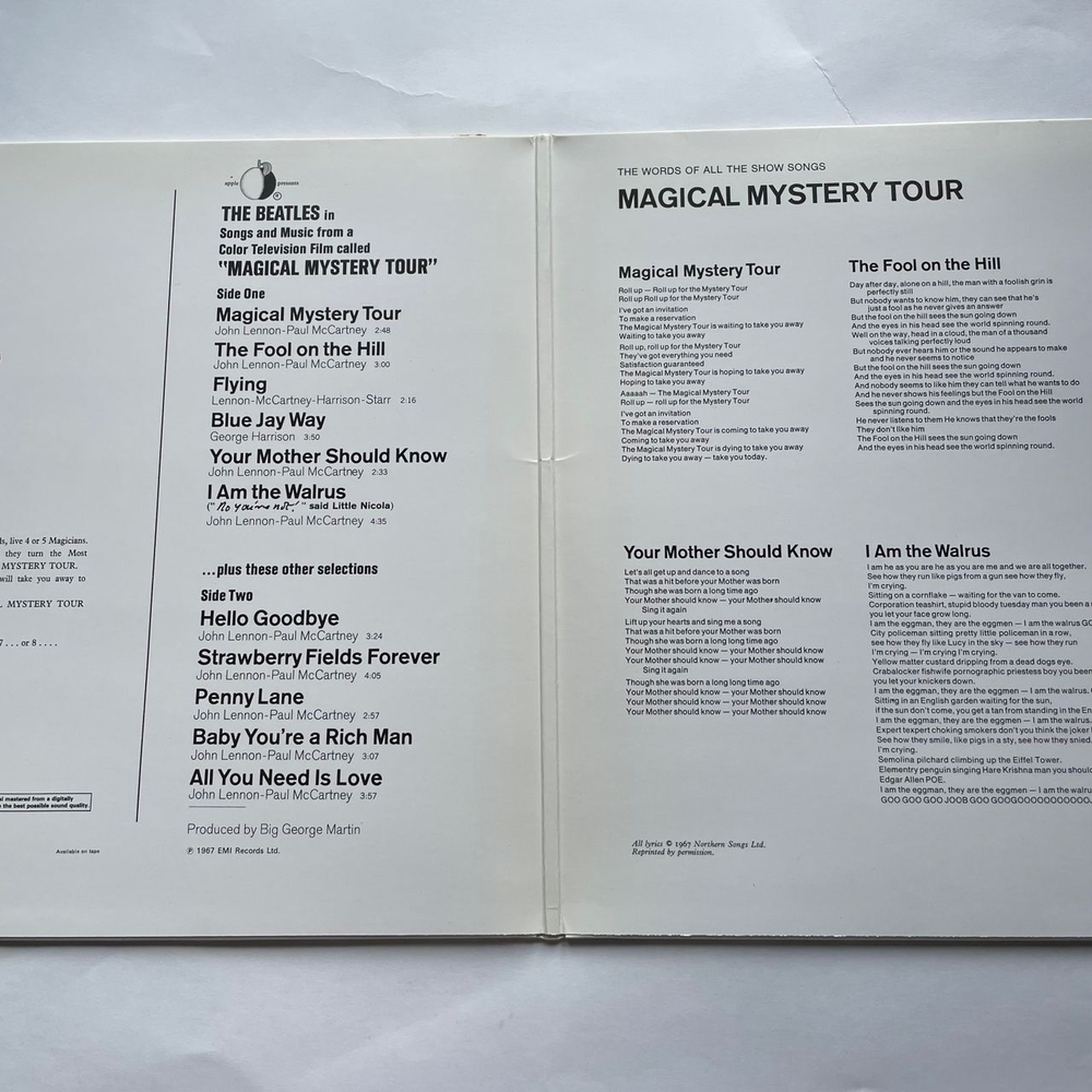 Винтажная виниловая пластинка LP The Beatles Magical Mystery Tour (Англия 1988)