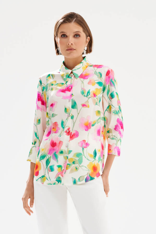 23600 Блузка женская (цветочный принт)