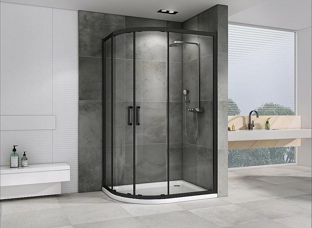 Душевой уголок ABBER Schwarzer Diamant AG01190B 100x90 стекло прозрачное/профиль черный