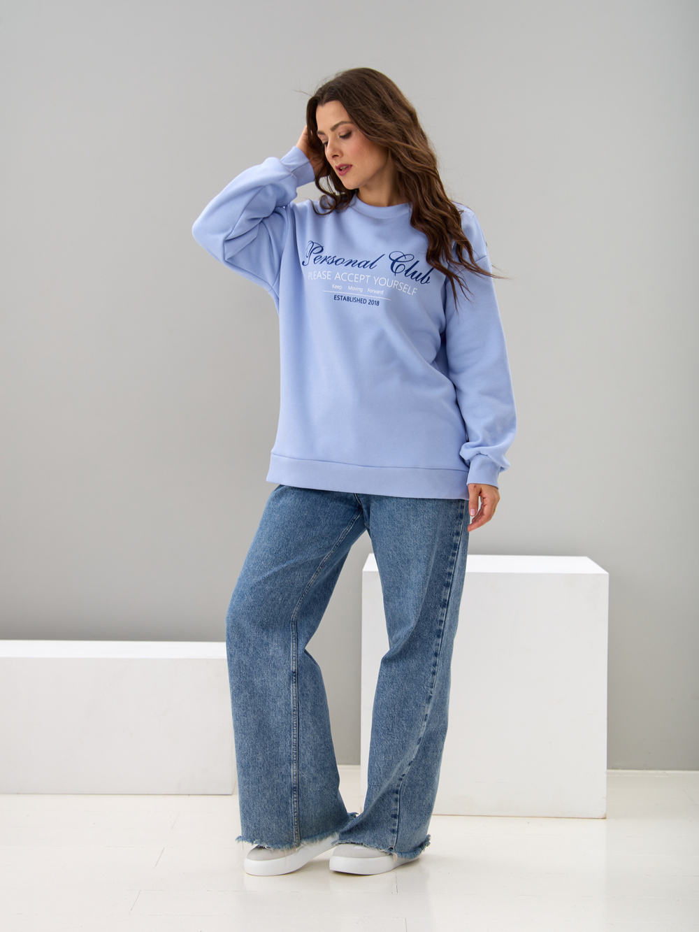 Толстовка Кис-090/голубой-п