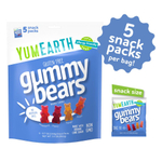 YumEarth, жевательные мишки без глютена, со вкусом клубники, вишни, манго и персика, 5 порционных пакетиков по 19,8 г (0,7 унции)