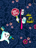 Топ медицинский женский Dickies DK704, принт "Зубной смех", серый, L