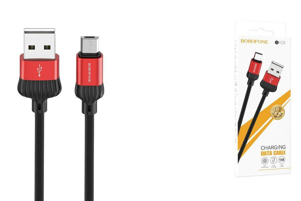 Кабель USB - Micro BOROFONE BX28 (красный) 1м