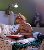 Комплект постельного белья IKEA NATTSLANDA (НАТТСЛЭНДА), Детский, Белый с рисунком, 150х200, 50х80 см