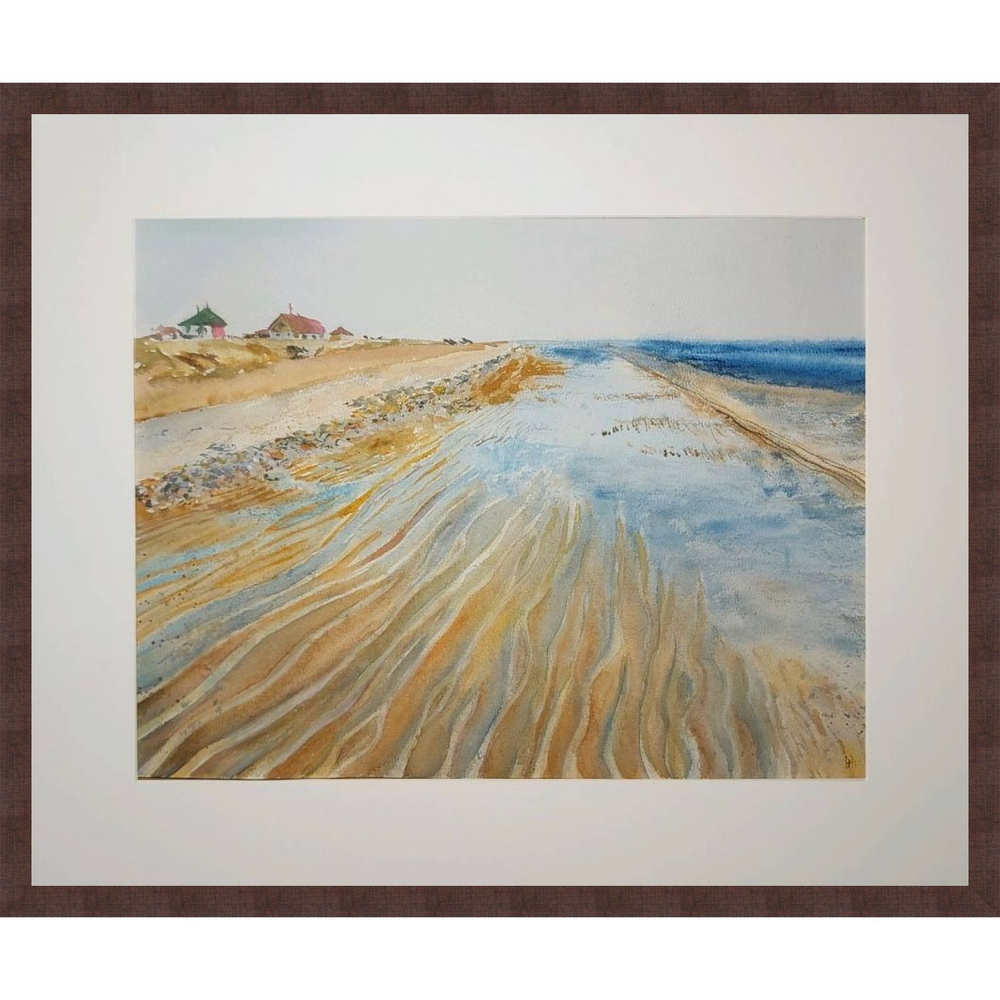 Картина авторская акварельная в паспарту 40х50 см на стену для интерьера "Приют рыбака на Белом море" "