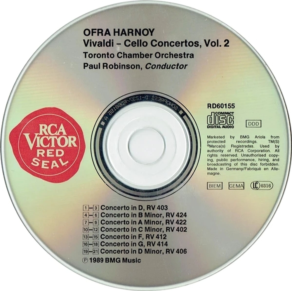 Ofra Harnoy, Toronto Chamber Orchestra, Paul Robinson / Vivaldi Cello Concertos, Vol. 2 (CD)