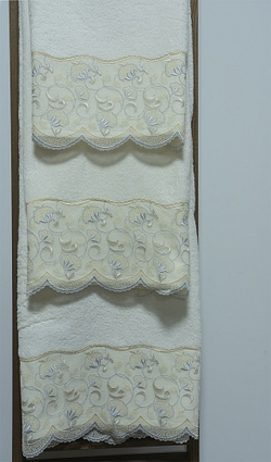 Набор полотенец 3шт Sandri Lace Beige Gold