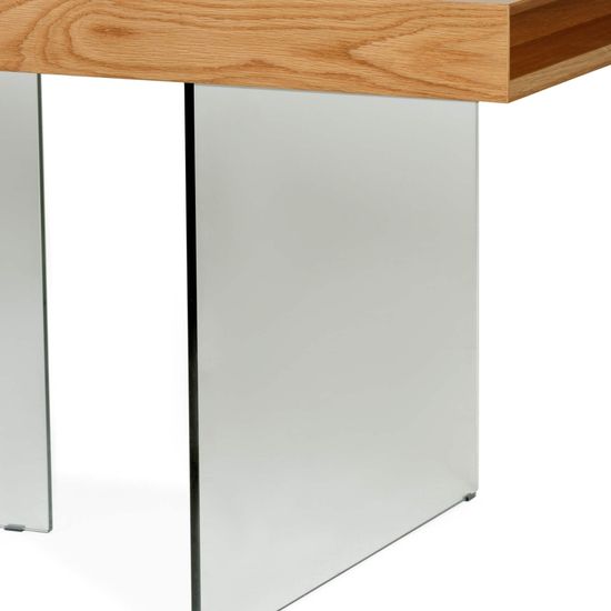 Обеденный стол Somerset 200x100 шпон дуба и стекло 