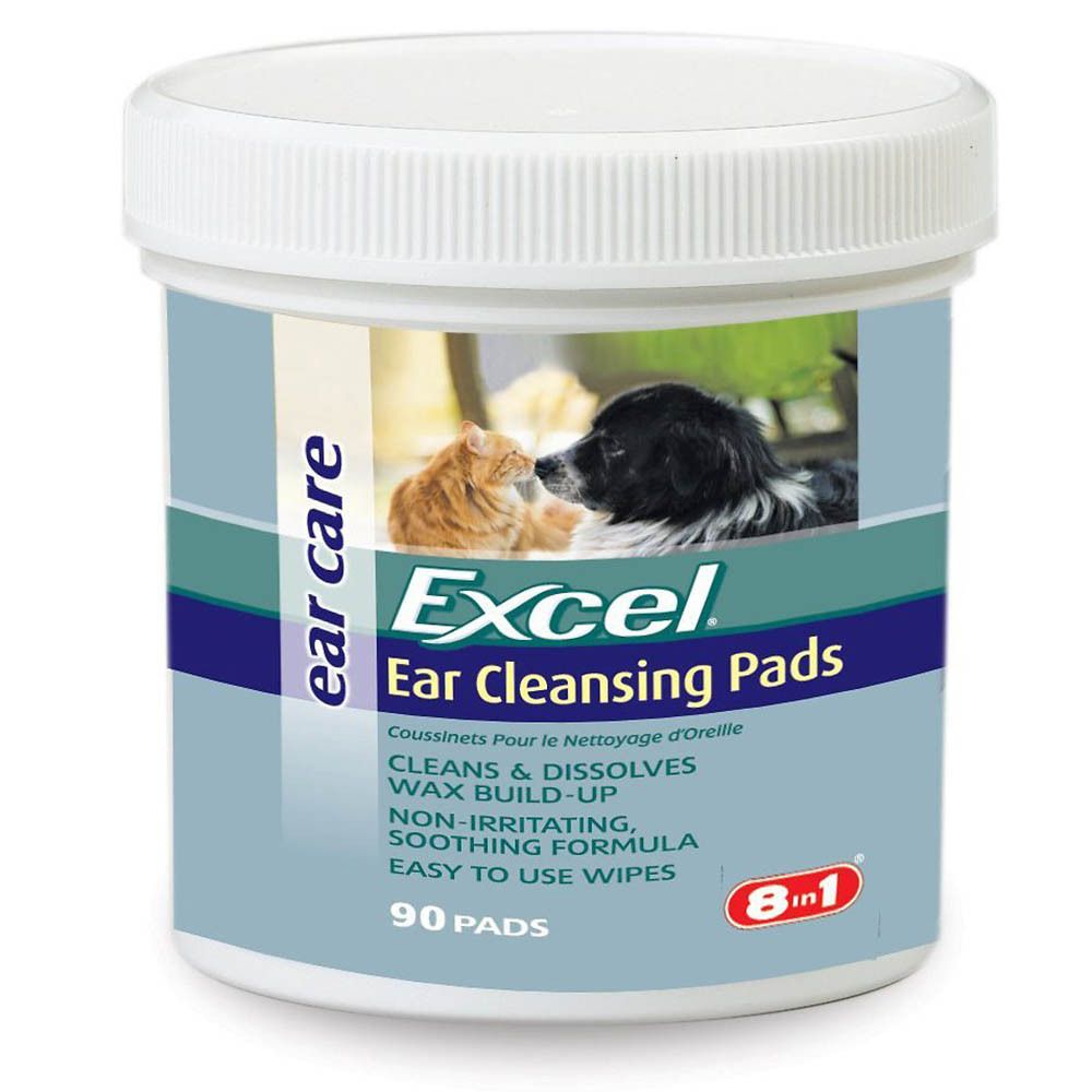 8in1 Салфетки для ушей для собак и кошек 90 шт Excel Ear Cleansing Pads