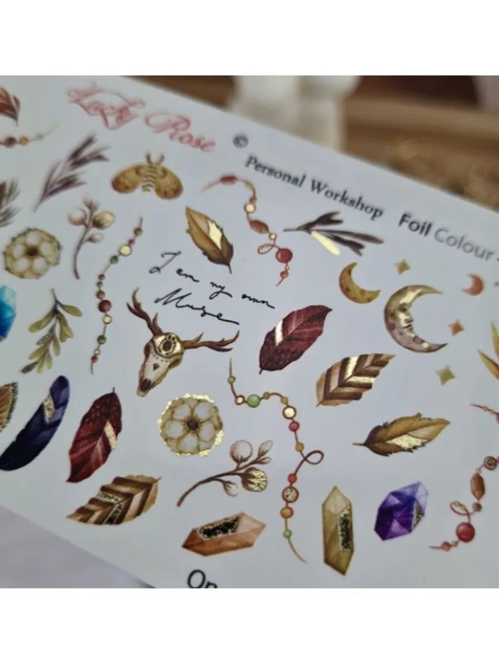 Lucky Rose Слайдеры наклейки для длинных ногтей Foil 066