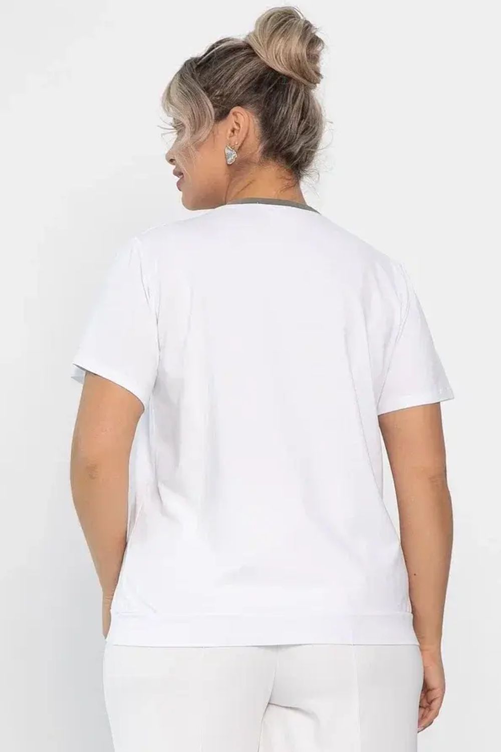 Блуза Лотус НЬЮ (белая/хаки) Б13976-20М LT Collection