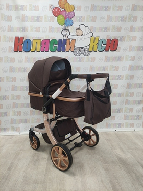 Коляска трансформер Farfello Aimile Original New Gold шоколадный
