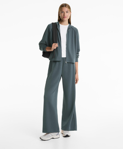 Oysho Куртка с капюшоном, антрацитовый/голубой