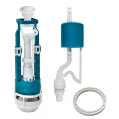 Арматура для бачка унитаза нижняя, 1/2", кноп, белая, Инкоэр, СБ1-НпрНРФ-Б-В Р